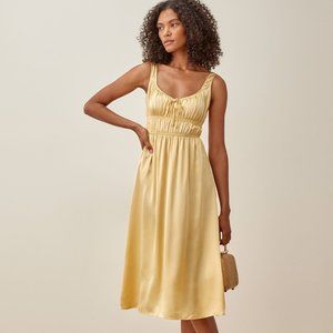 Reformation Yellow Colleen Dress (Size 4)